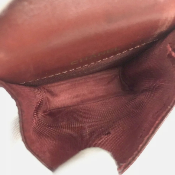 CHANEL CC LOGO BORDEAUX CAVIAR SKIN CIGARETTE TOBACCO CASE/F0283 - Picture 5 of 8